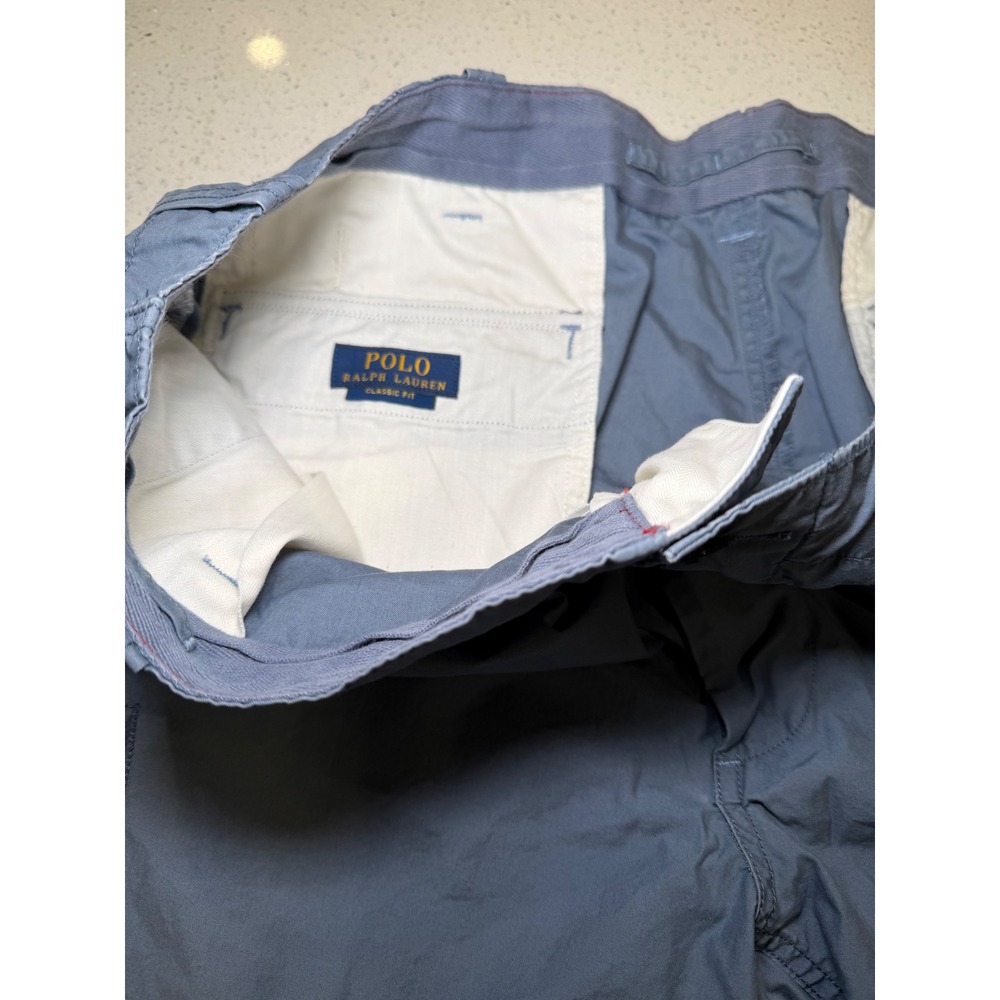 Polo Ralph Lauren Mens Cargo Shorts Blue Gray Utility Canvas Classic Fit Size 40 - Picture 4 of 7